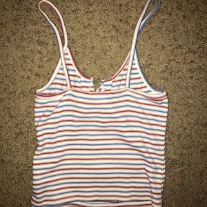 White, Blue, Red crop top